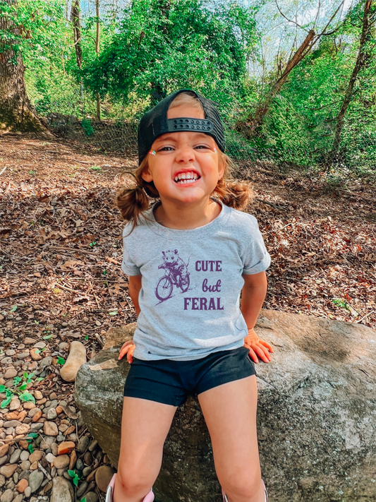 Cute but Feral Possum Bicycle Kids T-shirt
