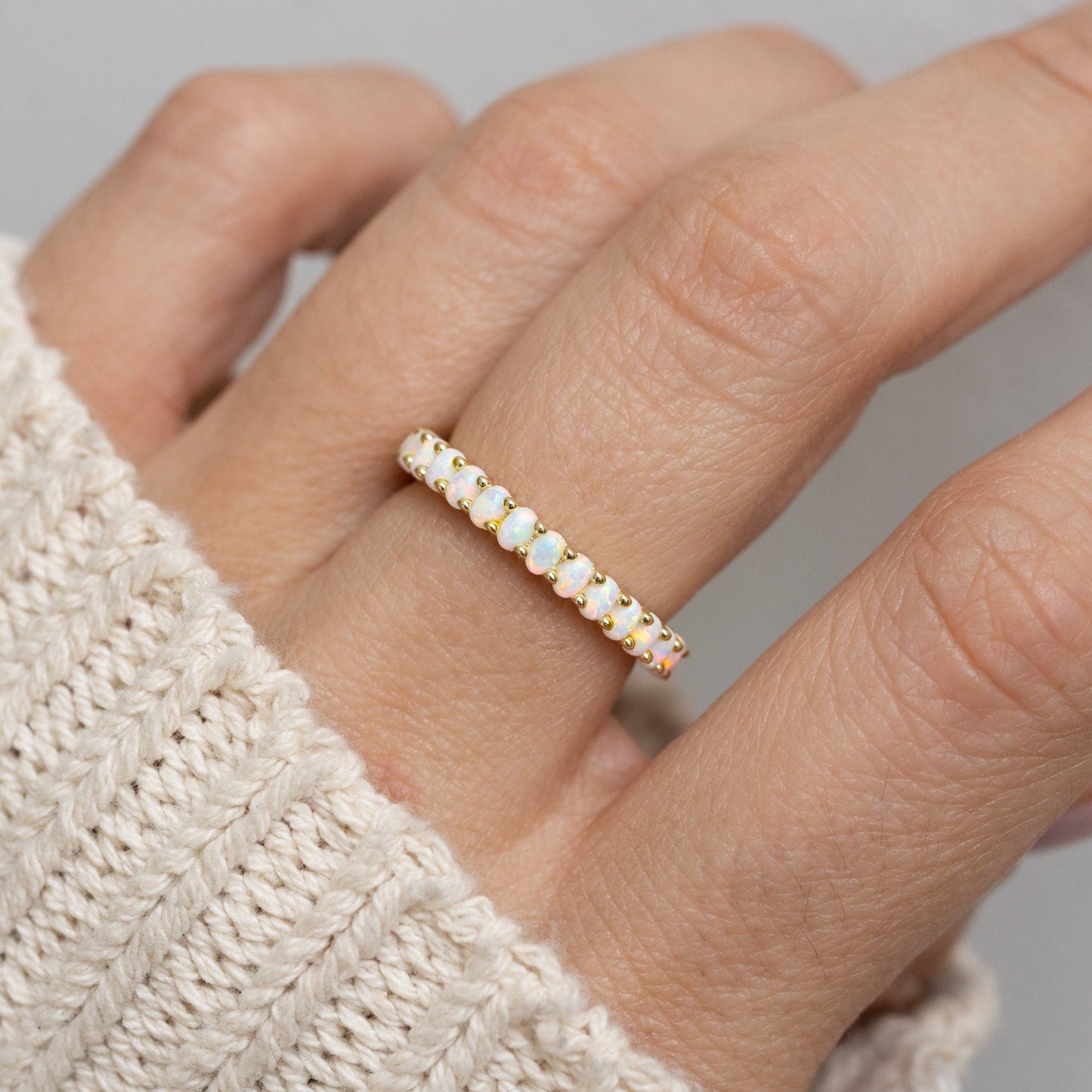 Opal Gold Eternity Ring