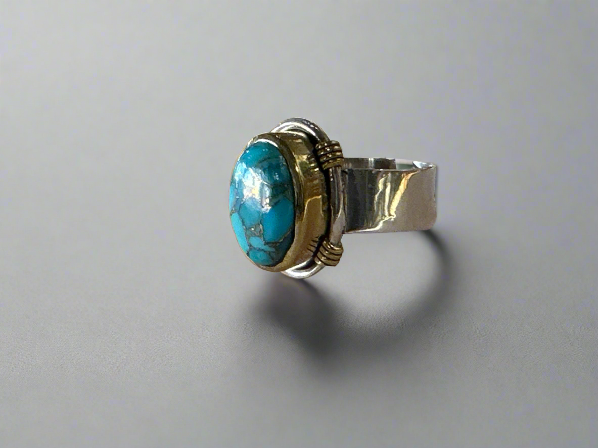 Blue Copper Turquoise Ring