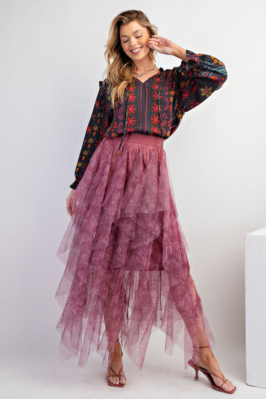 Floral Tulle Ballerina Skirt