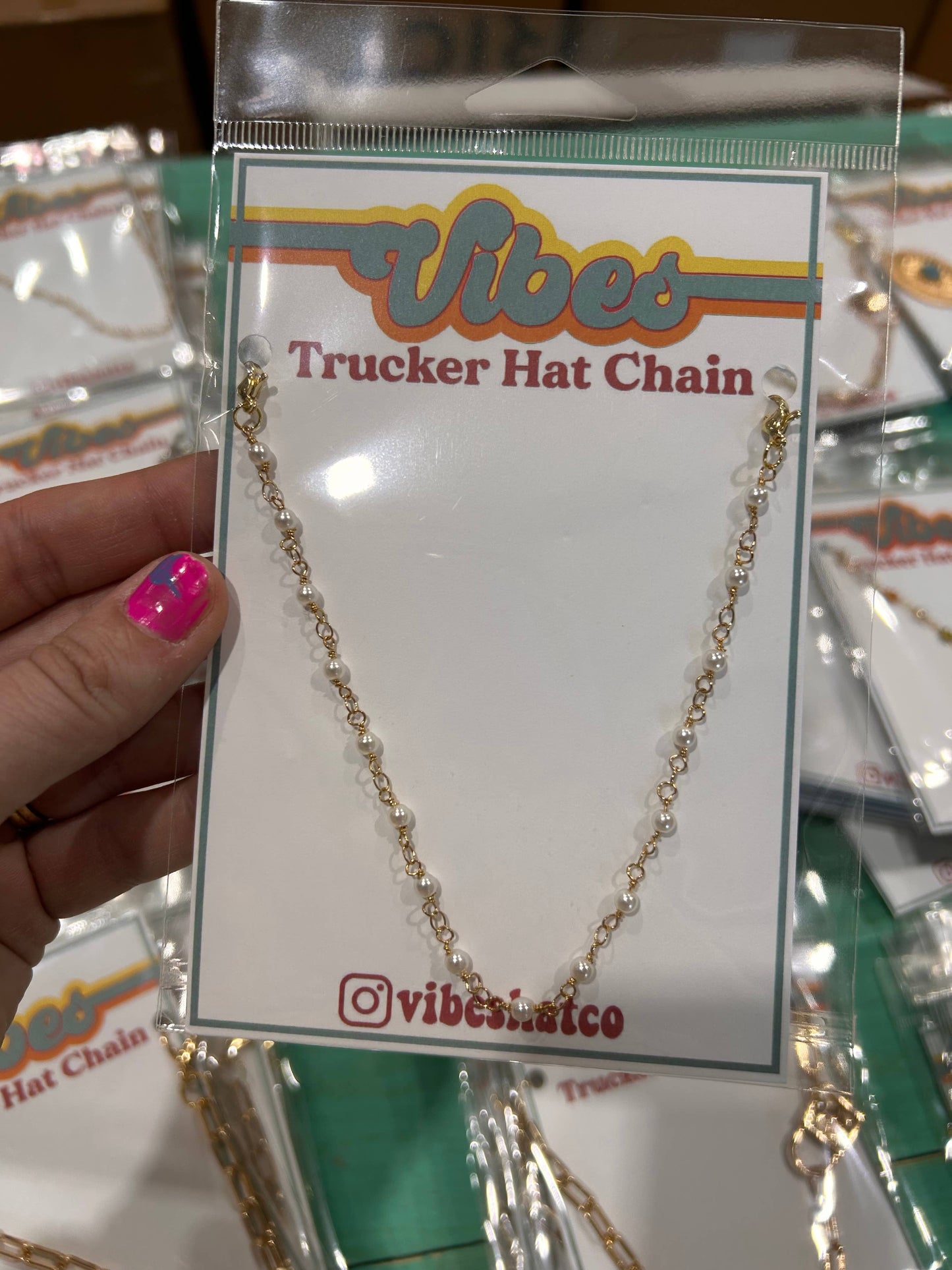 Dainty Pearl Trucker Hat Chain