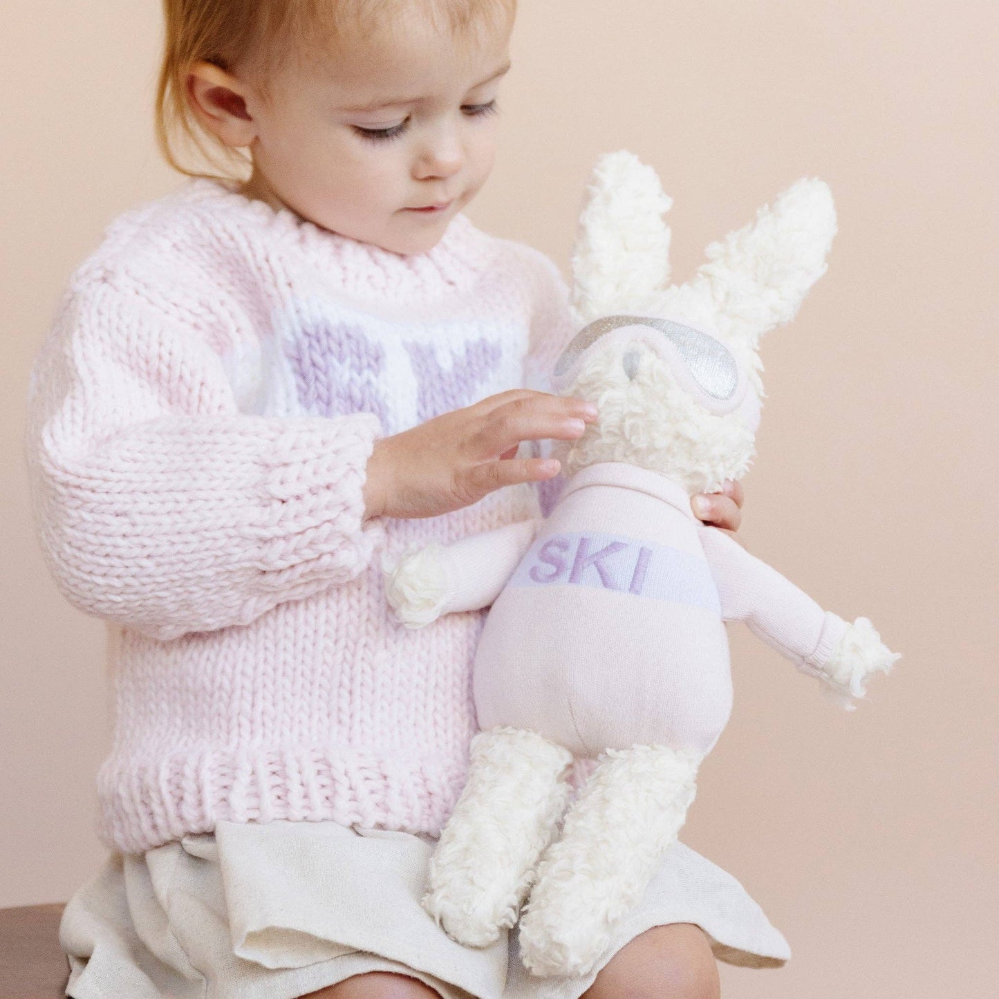 Organic Cotton Ski  Bunny Stuffed Animal