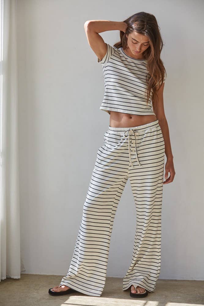 Knit Striped Waist Lounge Pants