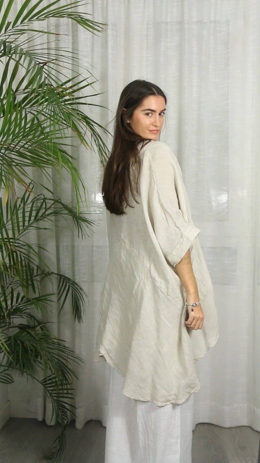 Bohemian Linen Blouse & Oversized Coverup