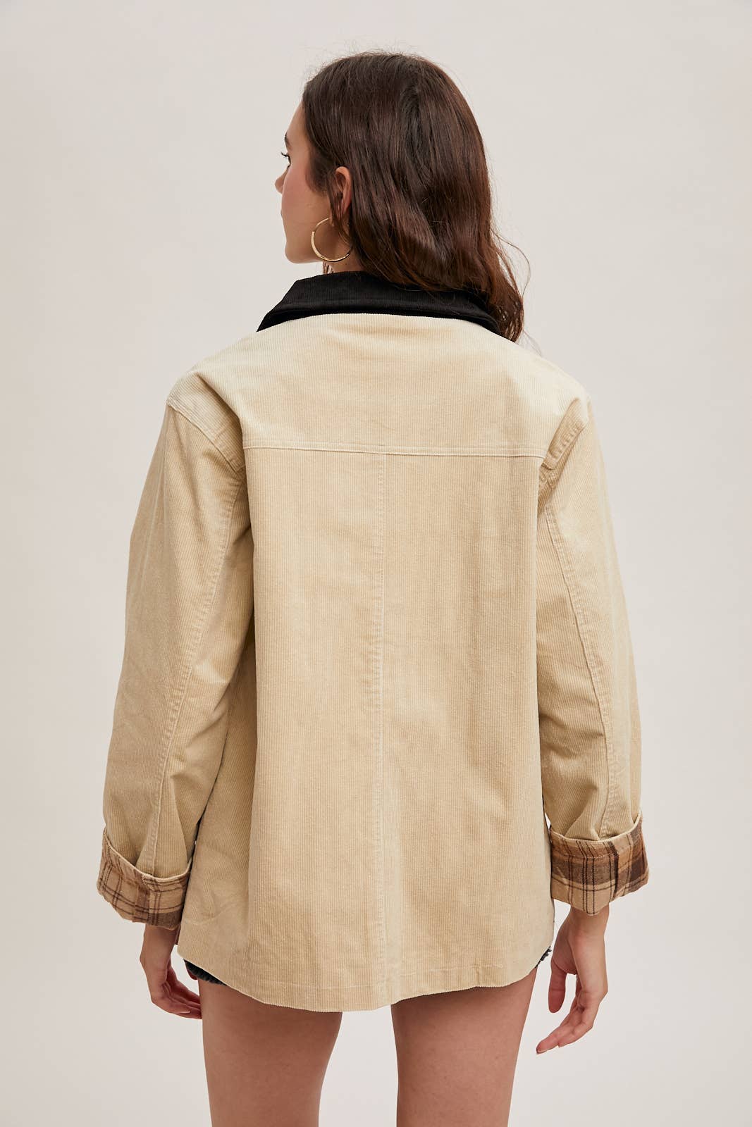 Corduroy Barn Jacket with Inner Plaid Lining