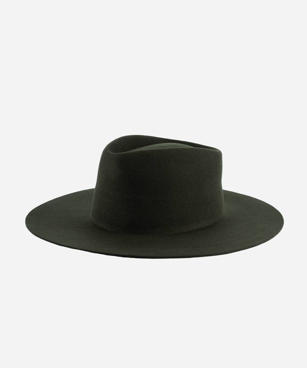 Wide Brim Triangle Crown Felt Hat