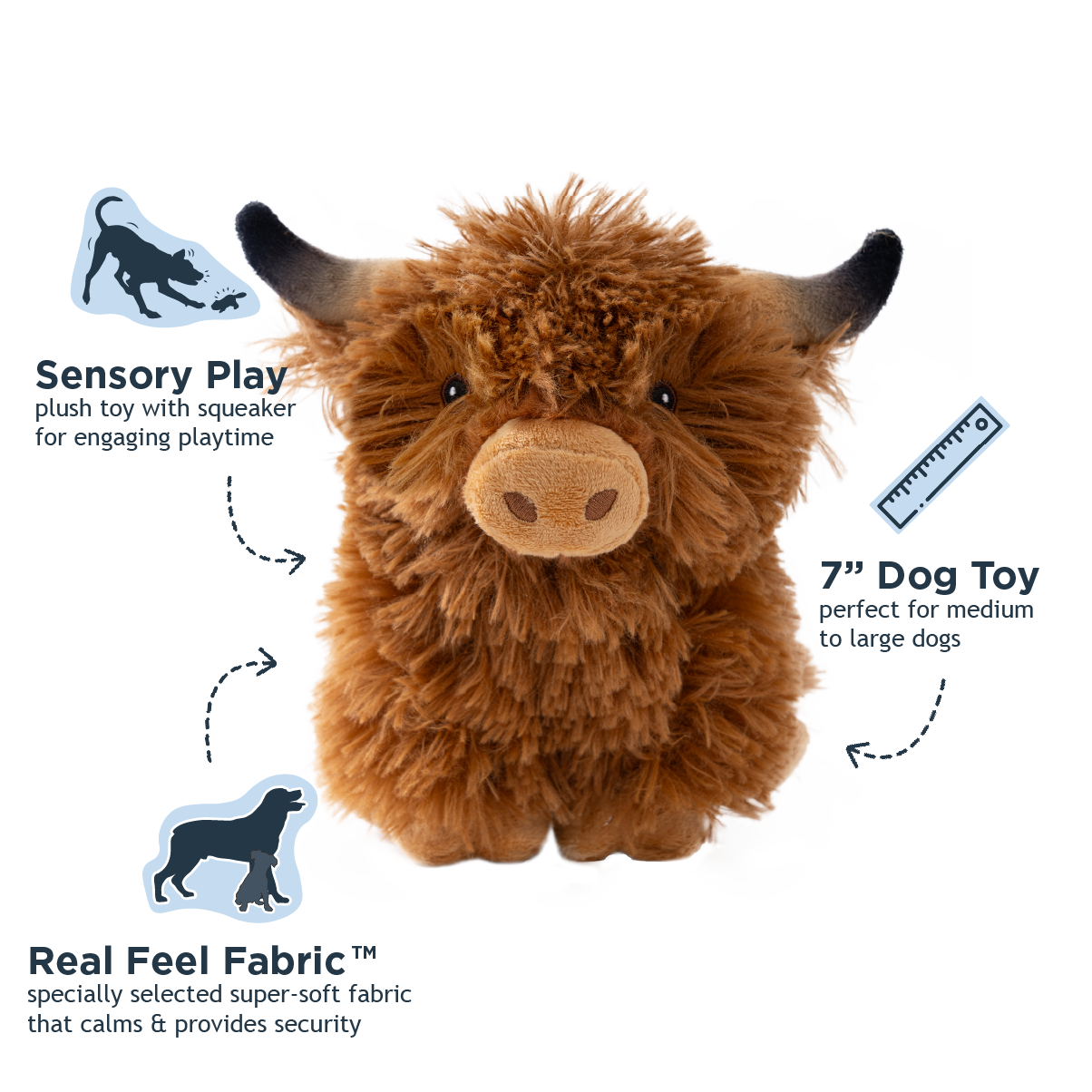 Highland Cow Squeaker Dog Toy