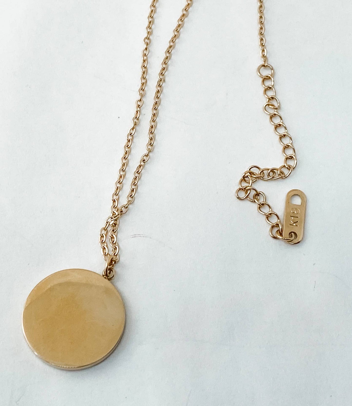 Crescent Moon 14K Gold stainless steel Coin Necklace
