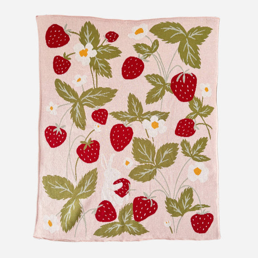Blanket Strawberry Bunny Organic Baby Decor Christmas Gift