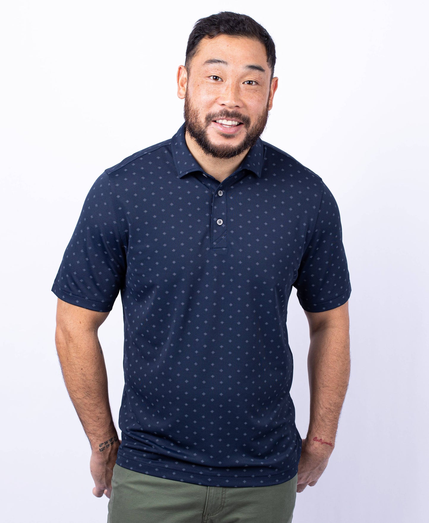Eco-friendly Men’s Polo with Tile Print