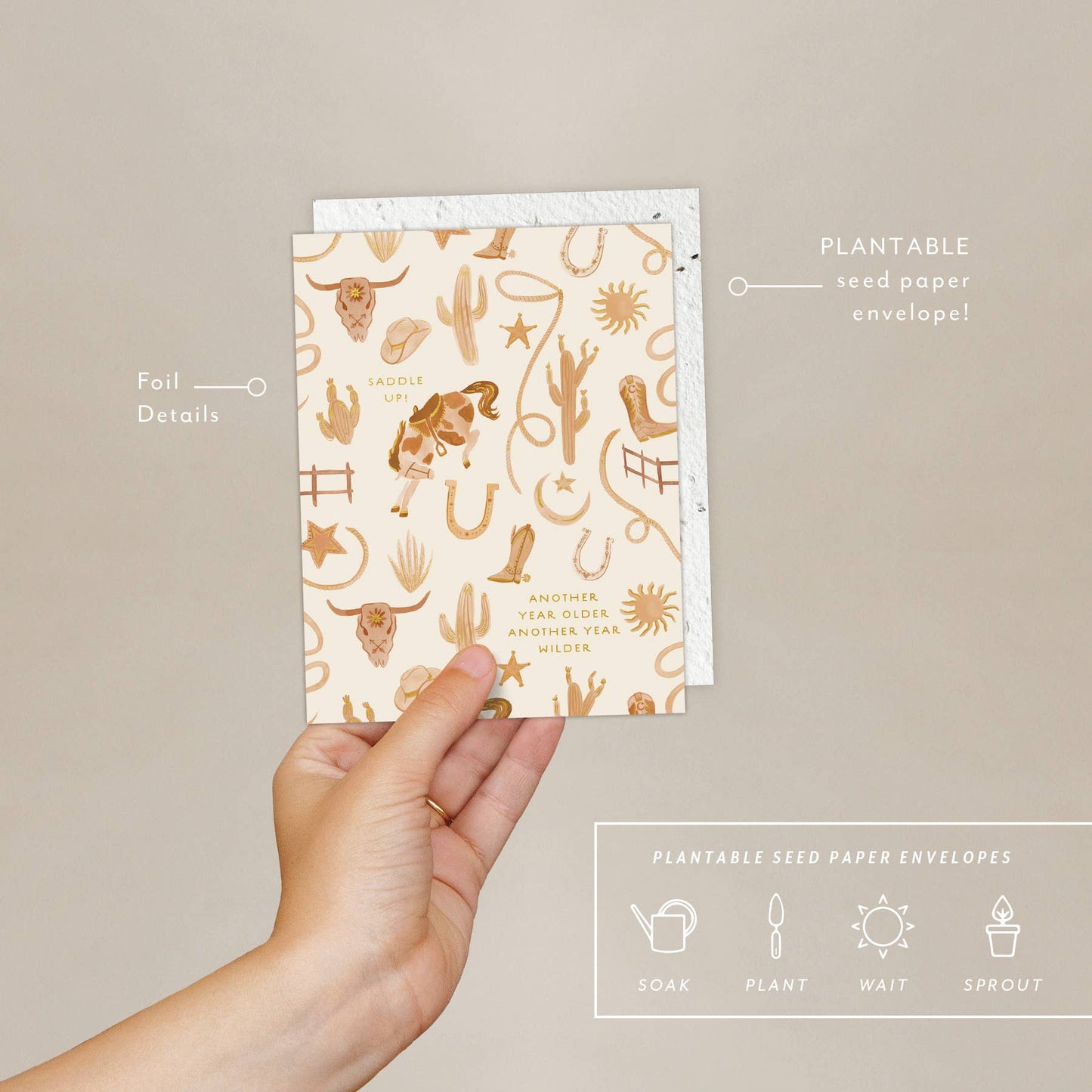 Saddle Up - Eco Friendly Western Birthday Card