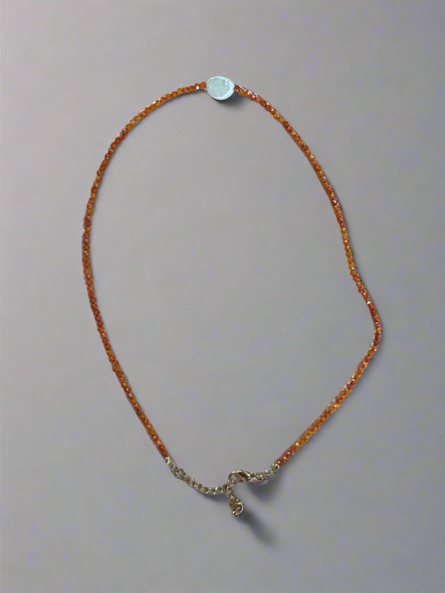 Orange Beads & Pearl Parisienne Necklace