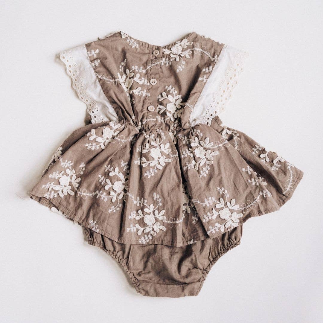 Embroidered Short Sleeve Floral Infant Onesie - Wedding - Matching Family Outfit