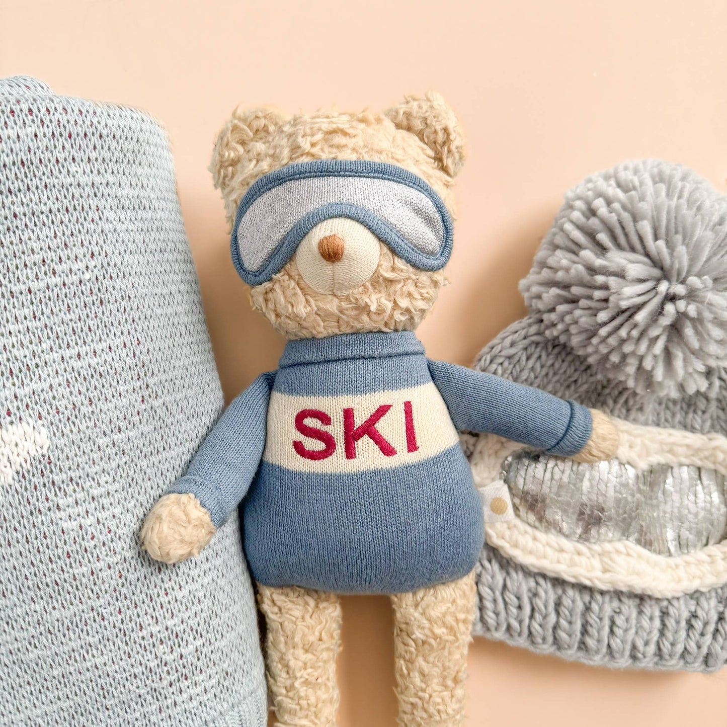 Plush Ski Bear - An Ecofriendly Stuffy - Perfect Baby Shower Gift, Kids Toy, Holiday Gift