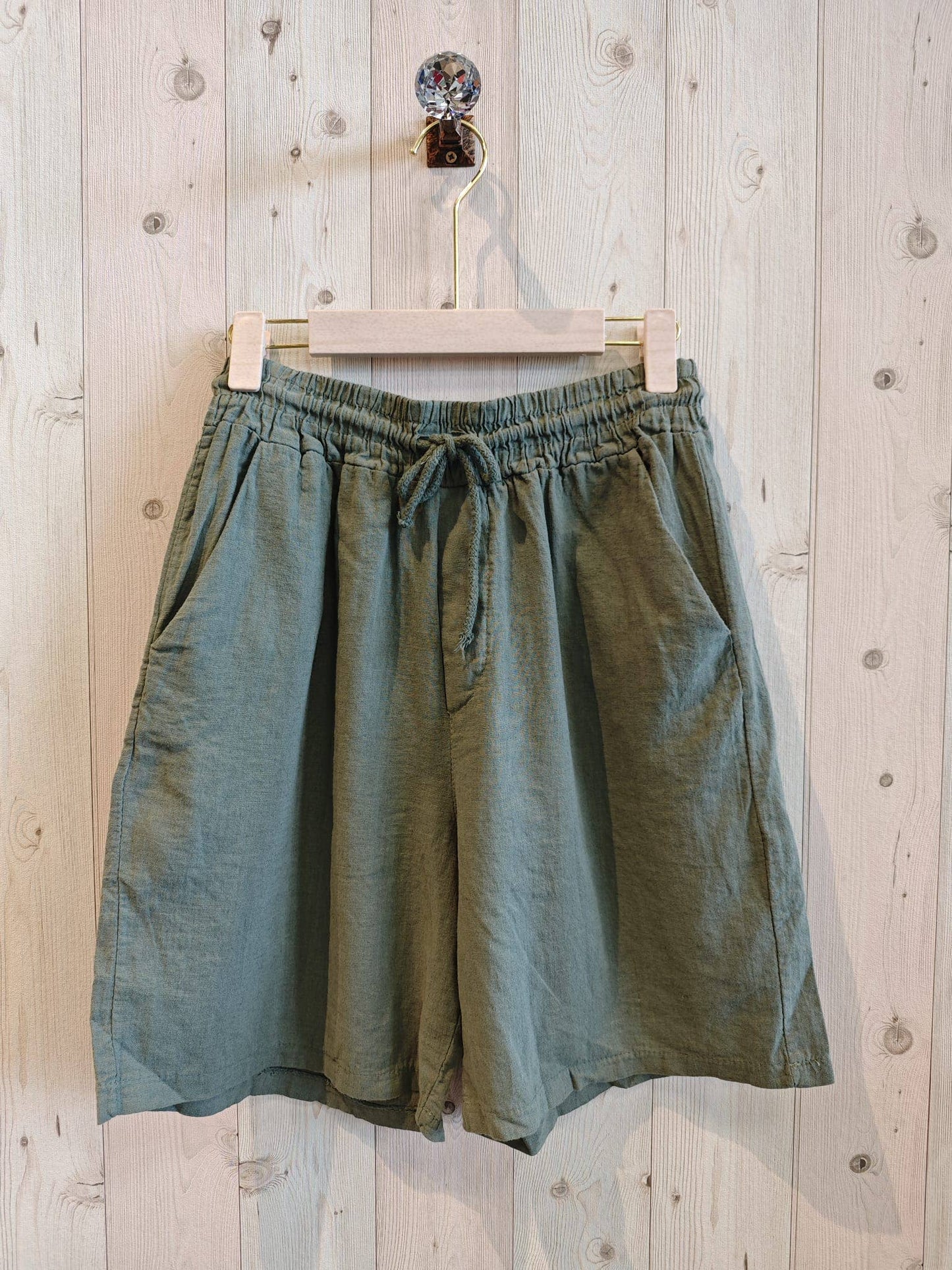 Italian Linen Drawstring Bermuda Shorts