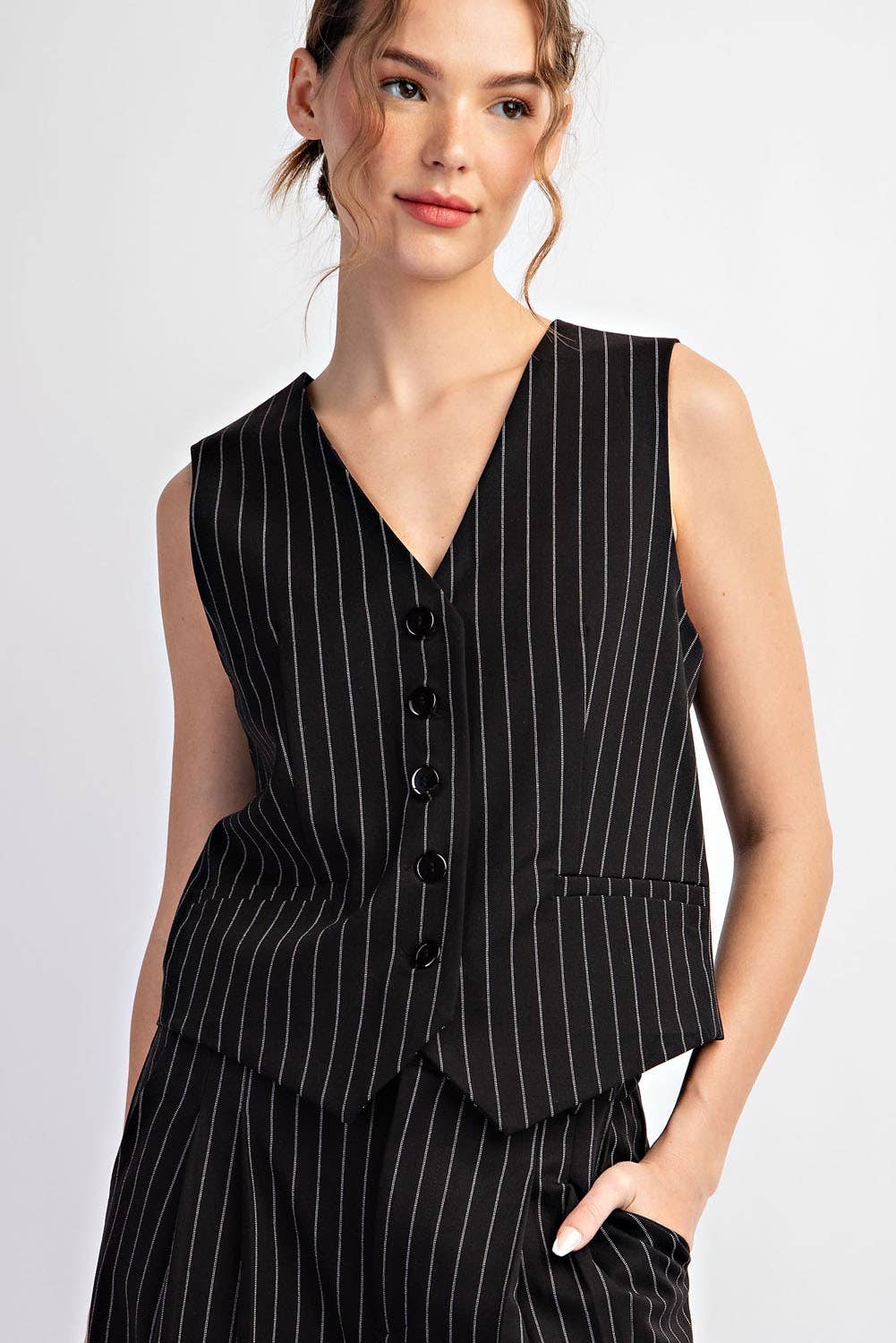 Pinstripe Tailored Vest