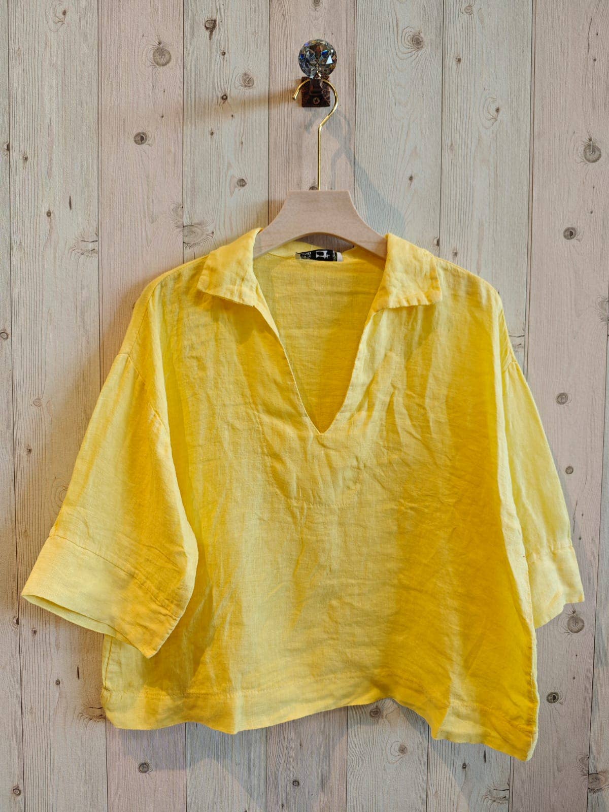 100% Linen Collar Blouse