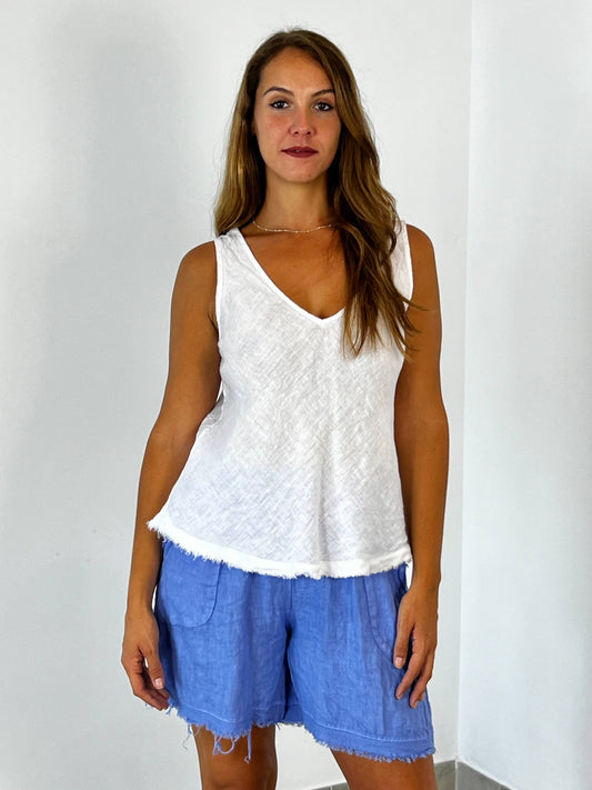 Italian Linen Sleeveless Blouse