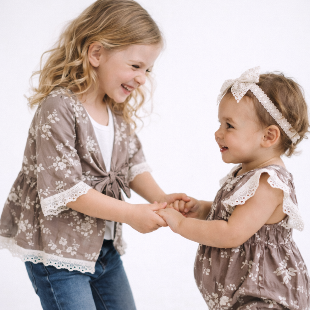 Embroidered Short Sleeve Floral Infant Onesie - Wedding - Matching Family Outfit