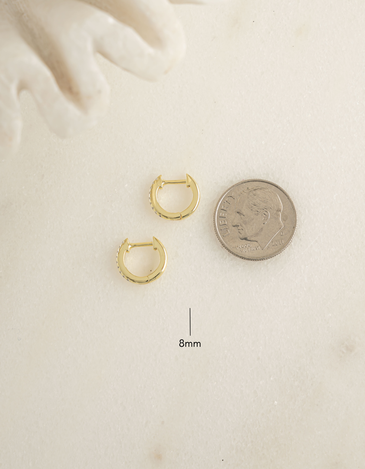 Gold & White Gold Pavé Huggie Earrings