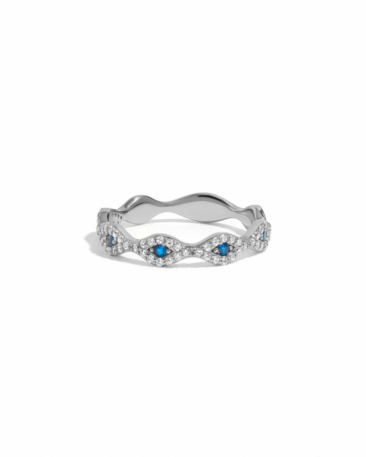 White Gold Evil Eye Ring