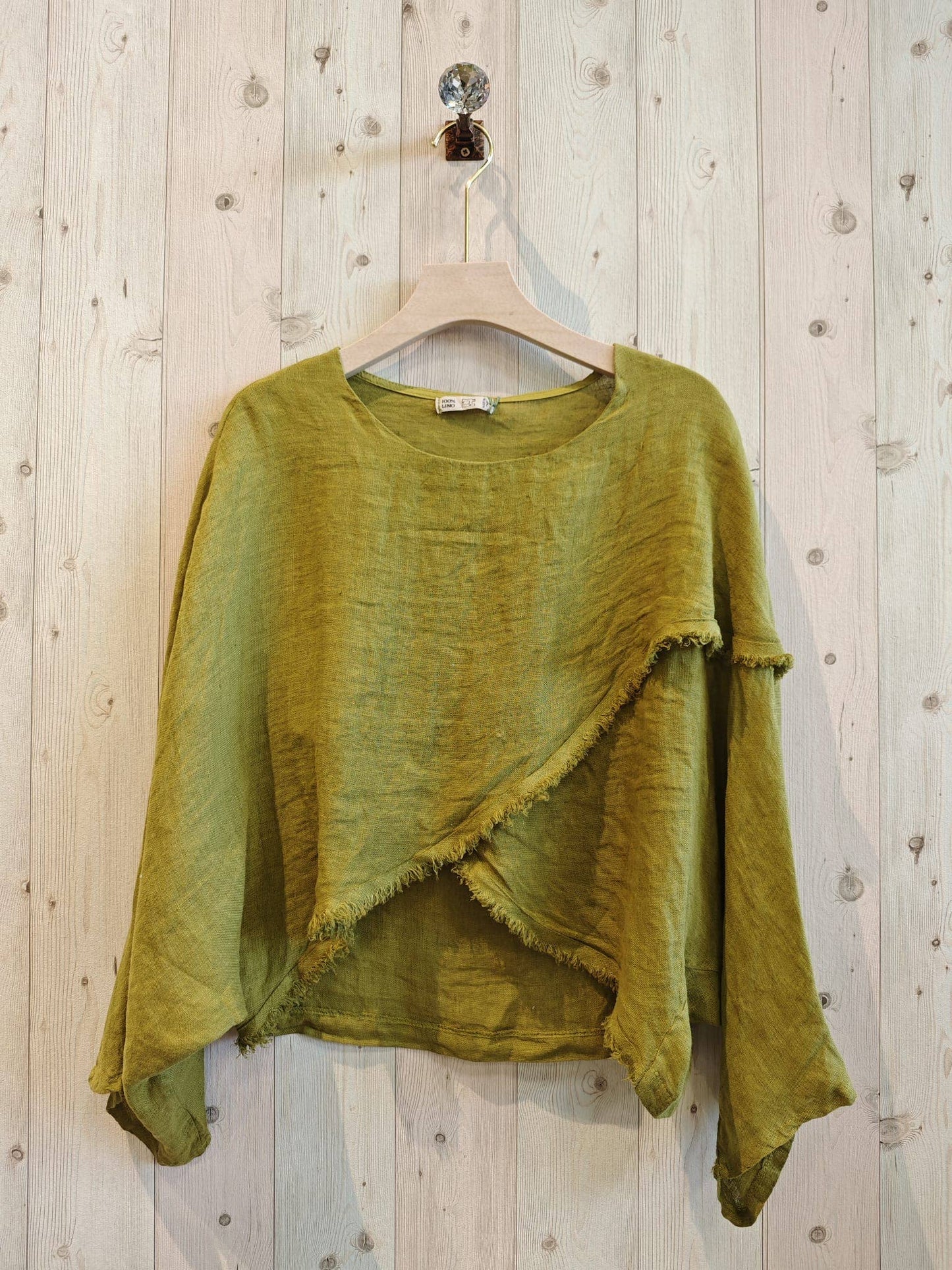 Bohemian Earth Toned Italian Linen Blouse