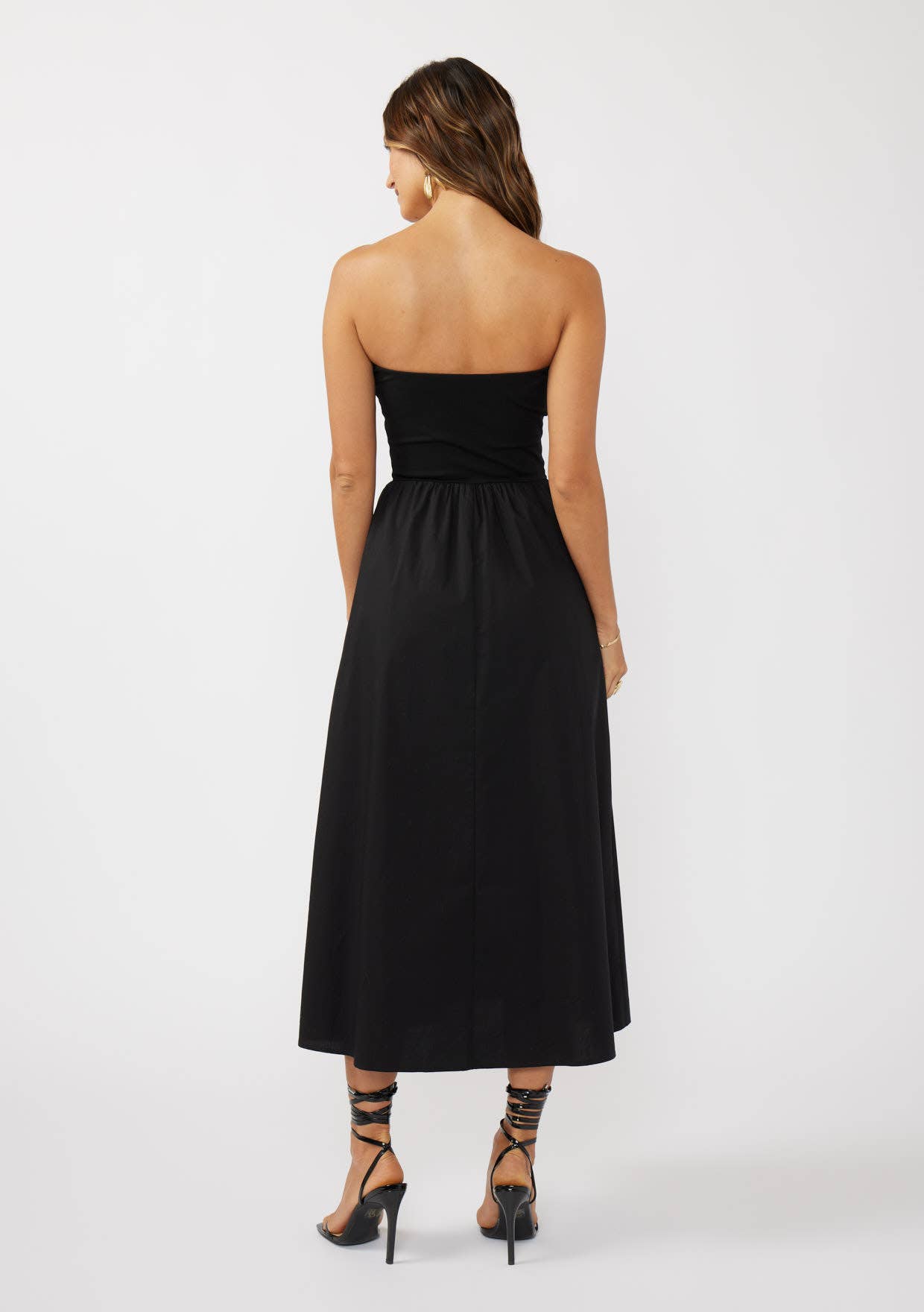 Strapless Tube Maxi Dress with Side Pockets