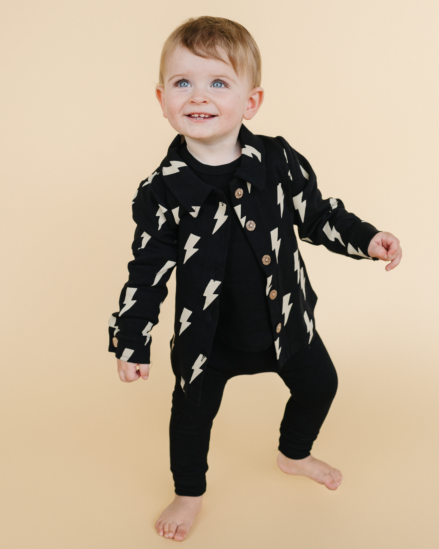 Baby & Kids Cotton Fall Shacket Lightning Bolts