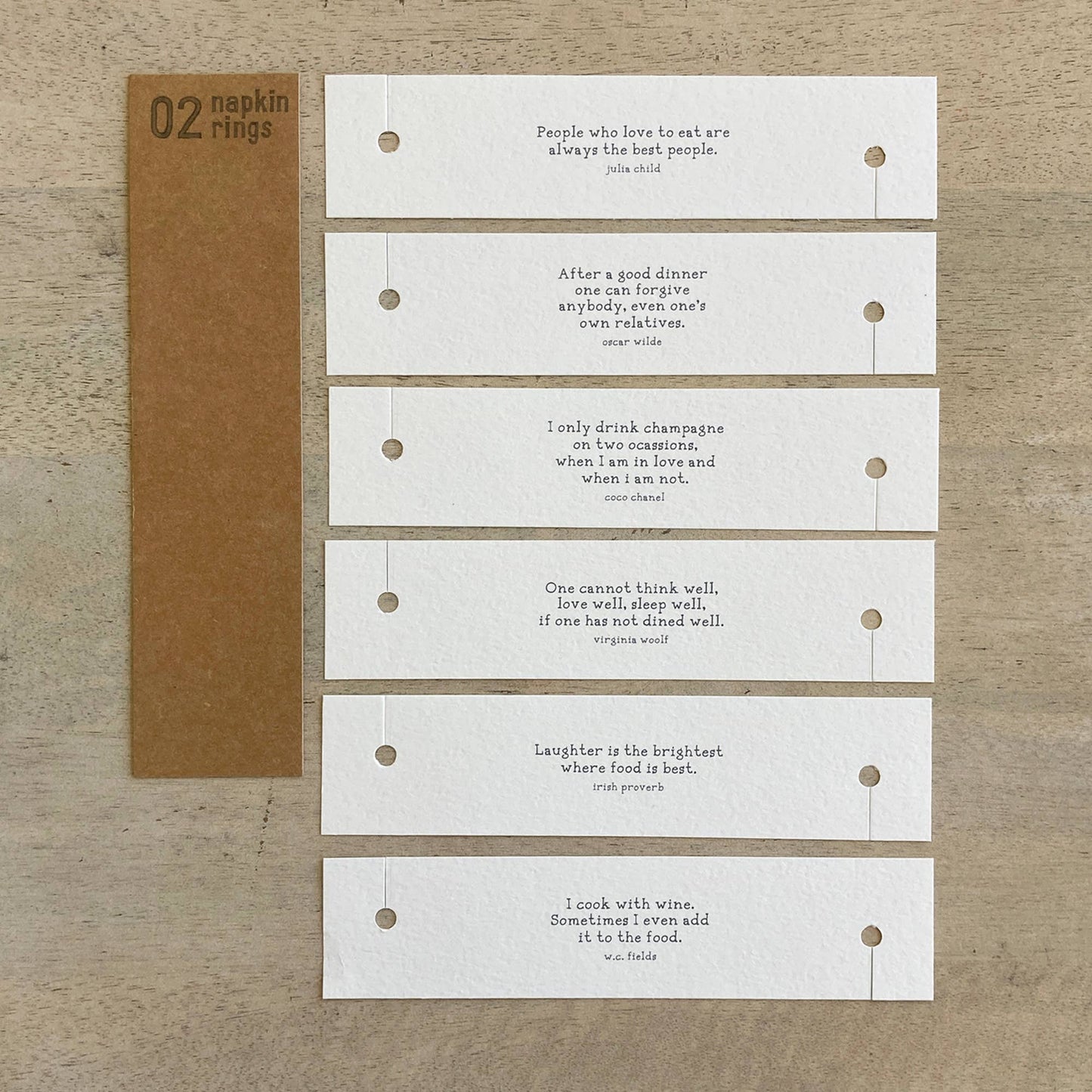 Quote Napkin Rings for Table Setting