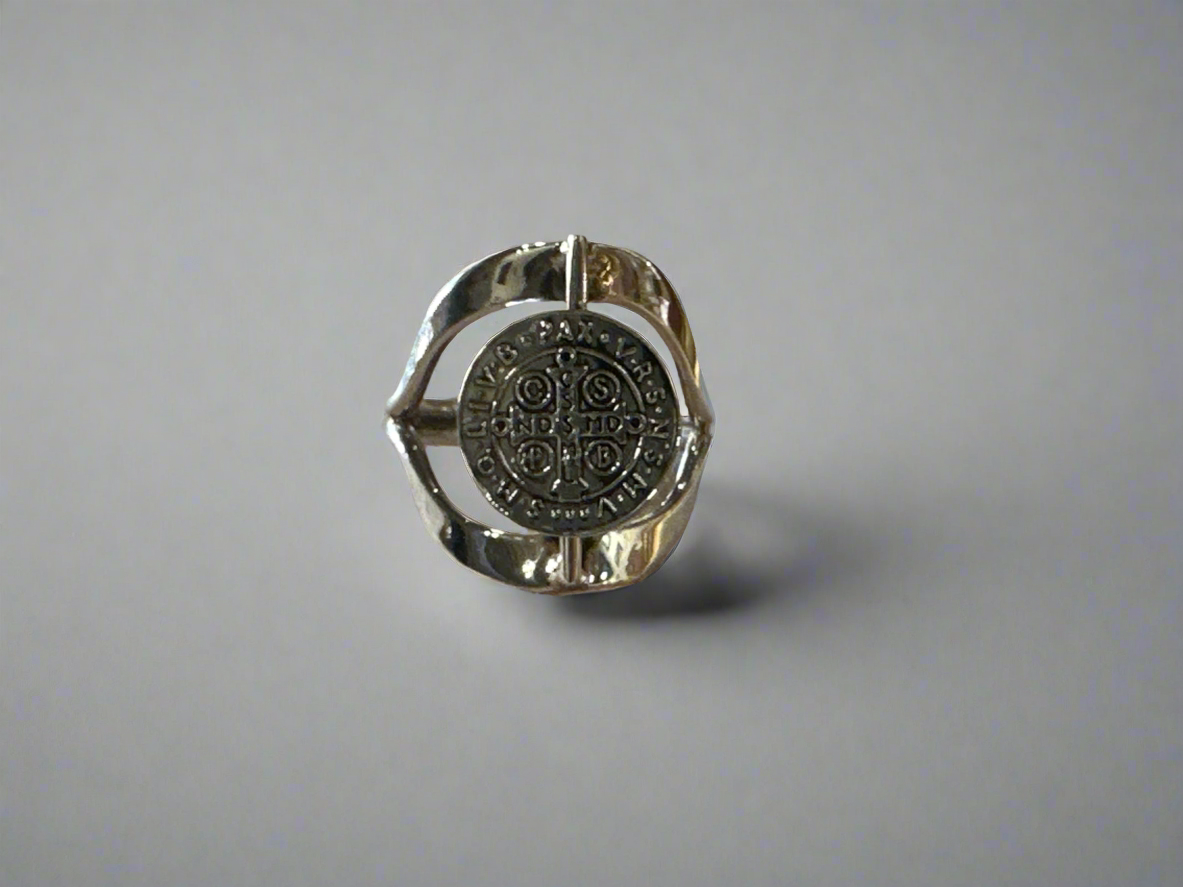 Spinning Coin Charm Sterling Silver Ring Size 9