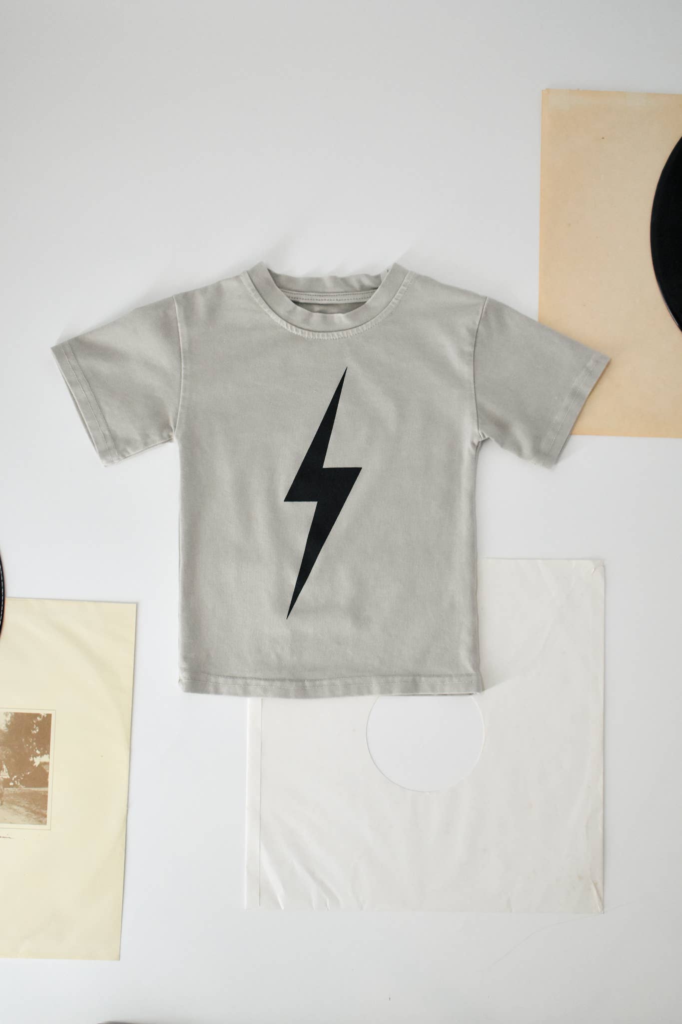 Boys Grey Lightening Spark Tee Shirt - USA Made