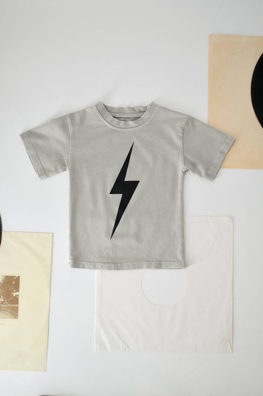 Boys Grey Lightening Spark Tee Shirt - USA Made