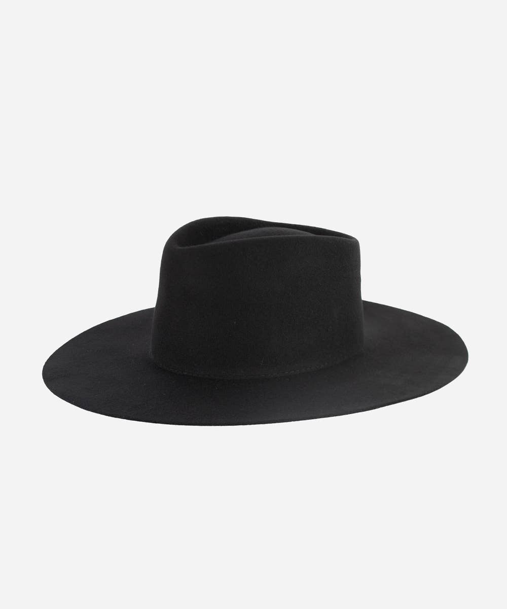 Wide Brim Triangle Crown Felt Hat