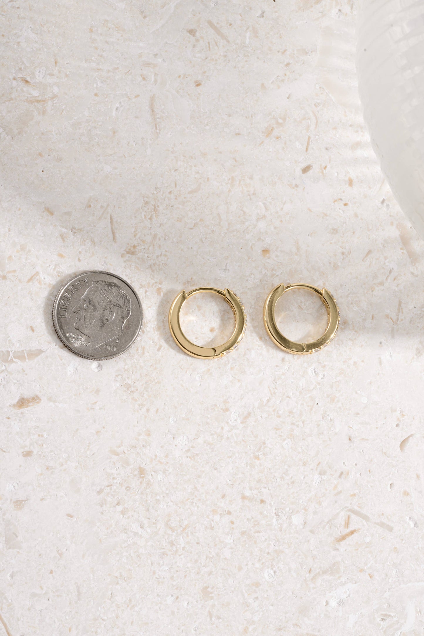 Studded Gold & Silver Huggies
