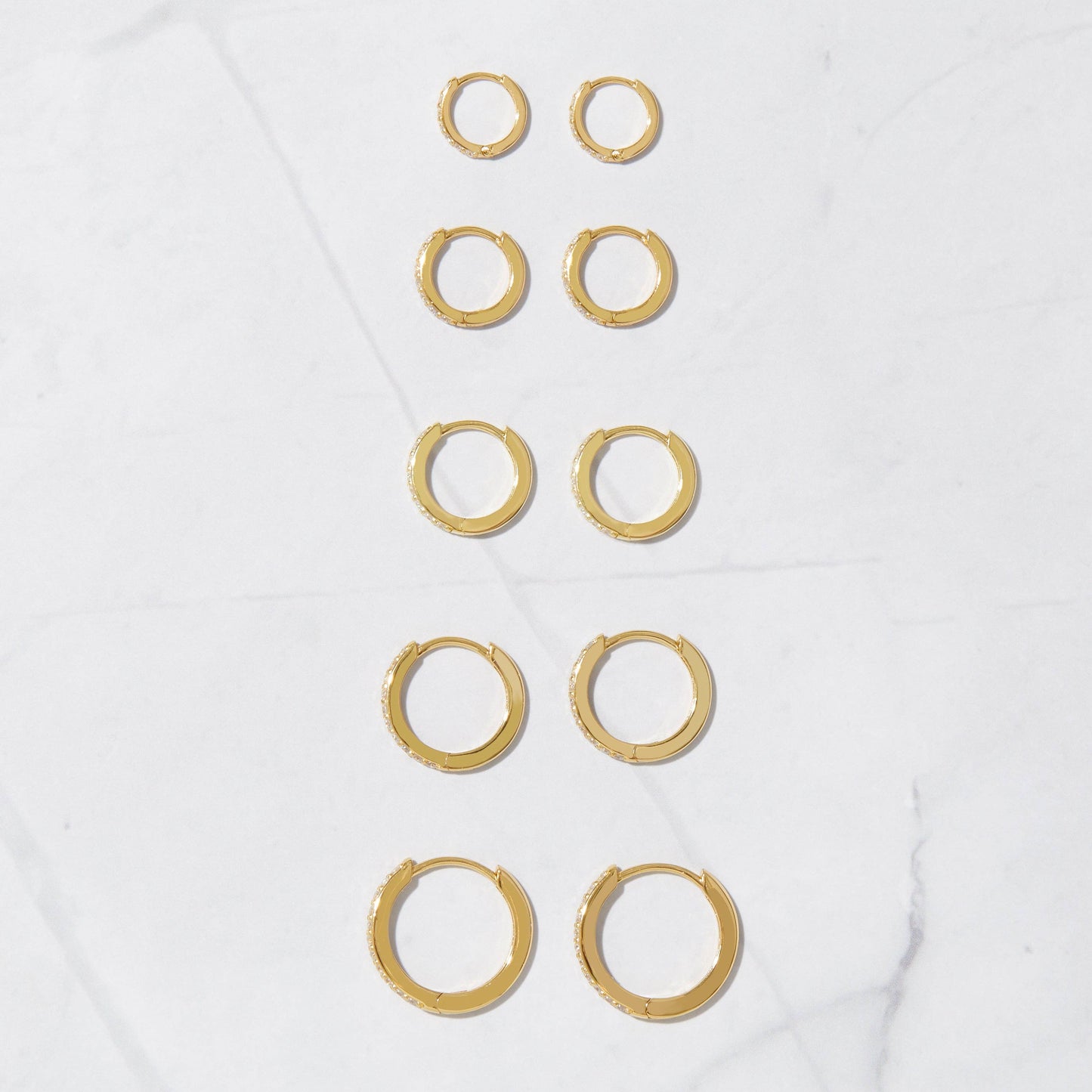 Studded Gold & Silver Huggies