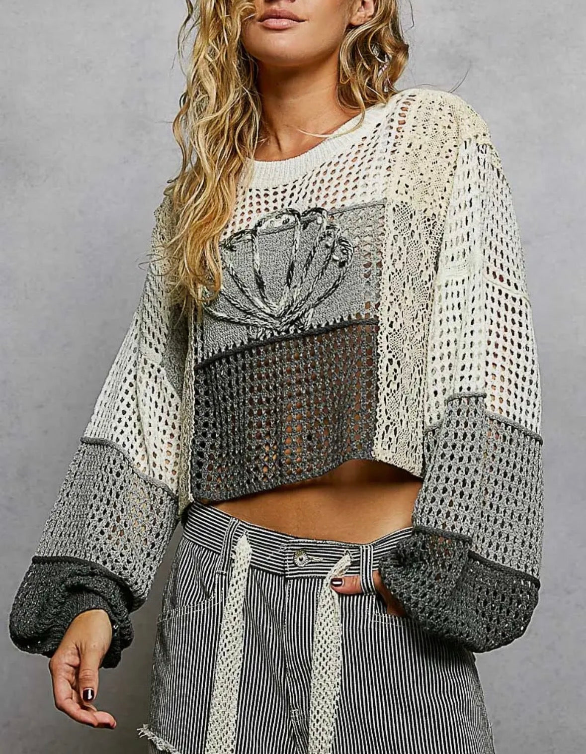 Shell Open Knit Boho Summer Sweater