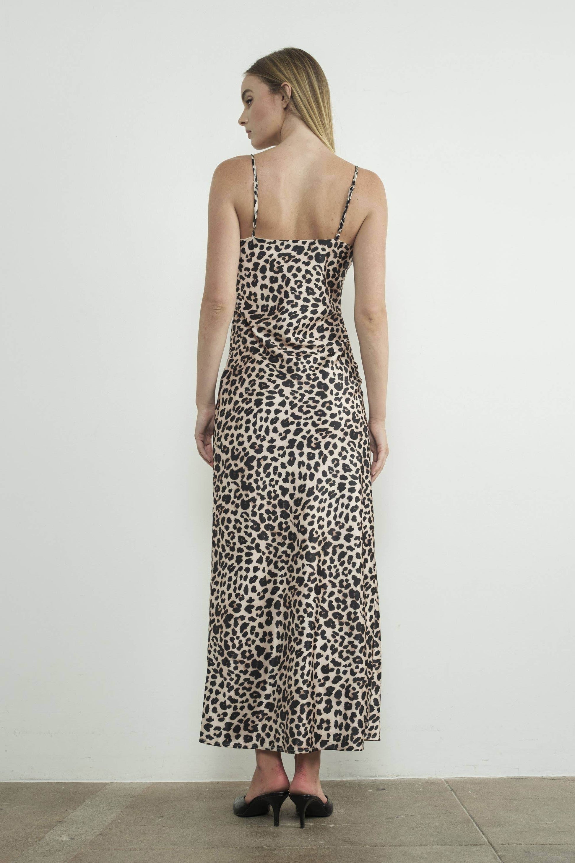 satin cheetah print dress ZAPAKA Women Brown Leopard Mermaid Long Prom Dress with Slit Beaded Strap Bows Printed Formal Dress with Open Back, Brown Leopard / US8