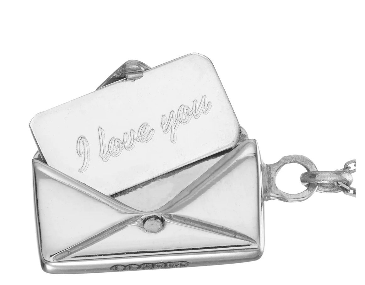 Love Letter 14K Gold Steel  Envelope and Letter necklace
