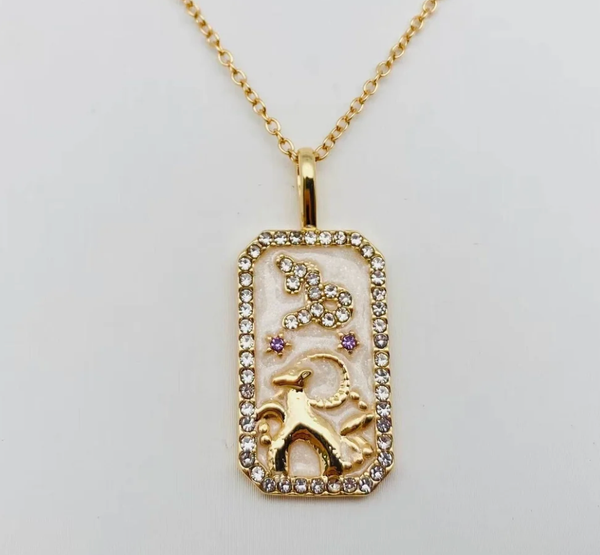 Capricorn Astrological Zodiac Necklace - Tarot Card Collection