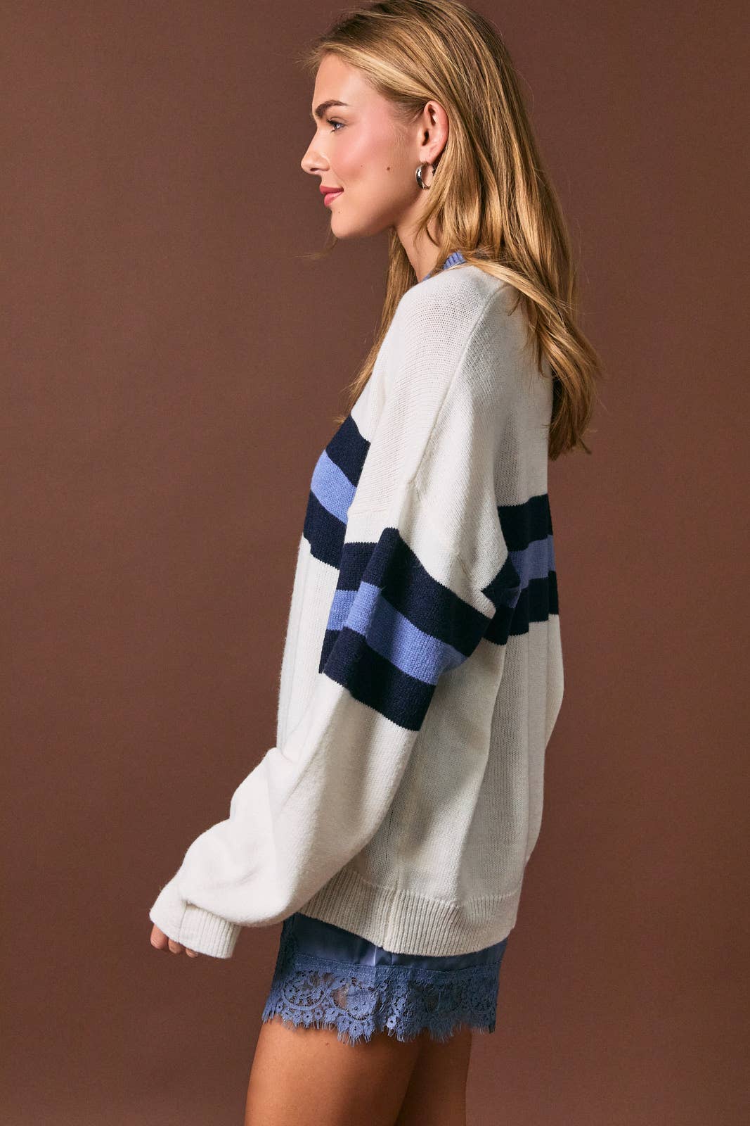 Rugby Knit Polo Striped Sweater