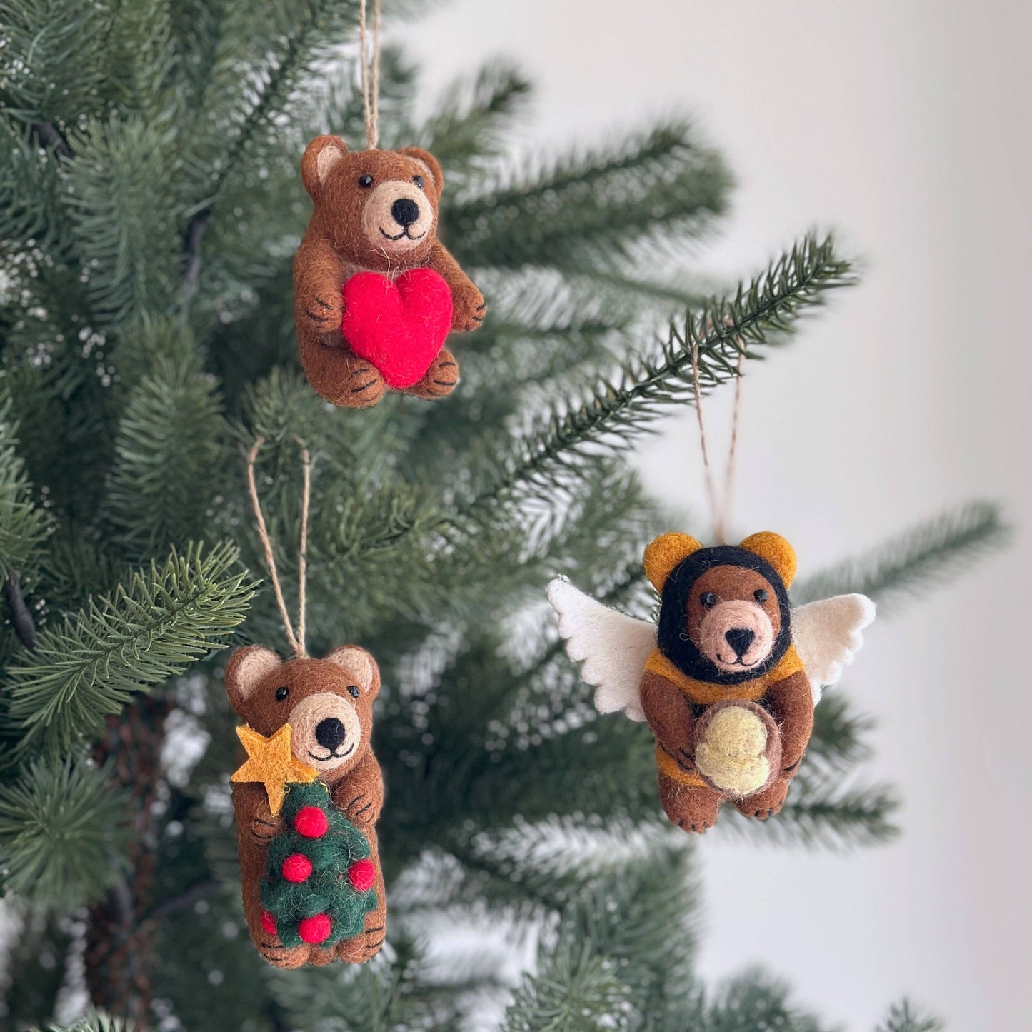 Handmade Felt Bear Ornament