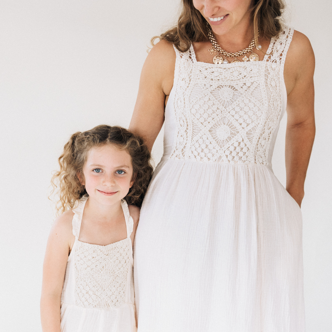 Soft White Crochet Dress - Women