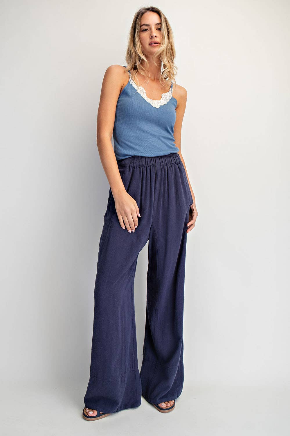 Linen Blend Athleisure Trousers