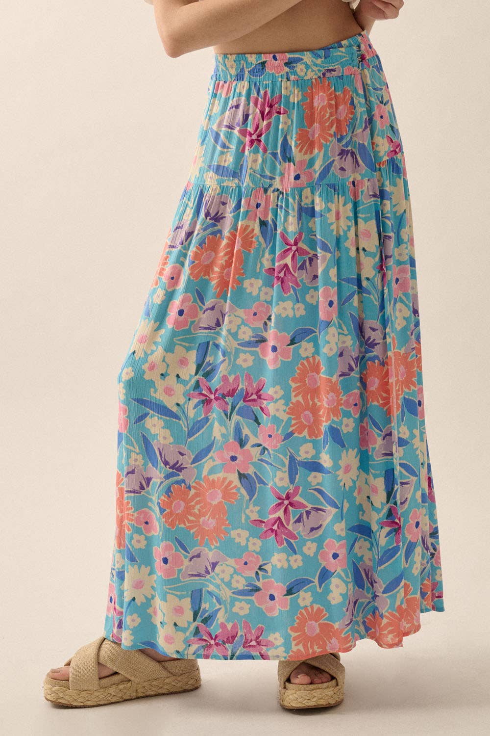 Summer Floral Maxi Skirt