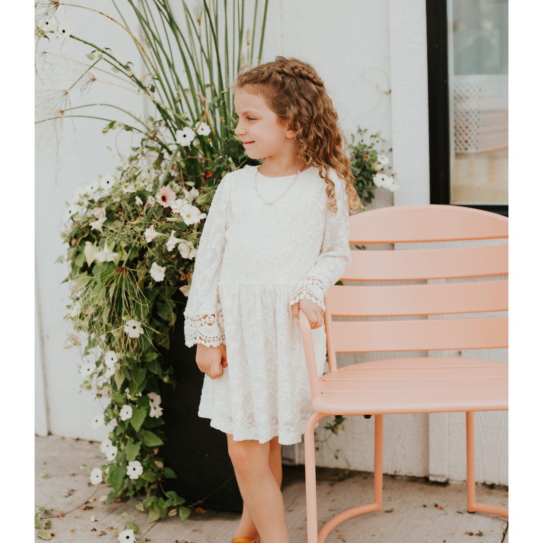 Ivory Lace Mommy & Me Bridal Dress - Flower Girl Dress - Wedding Girl