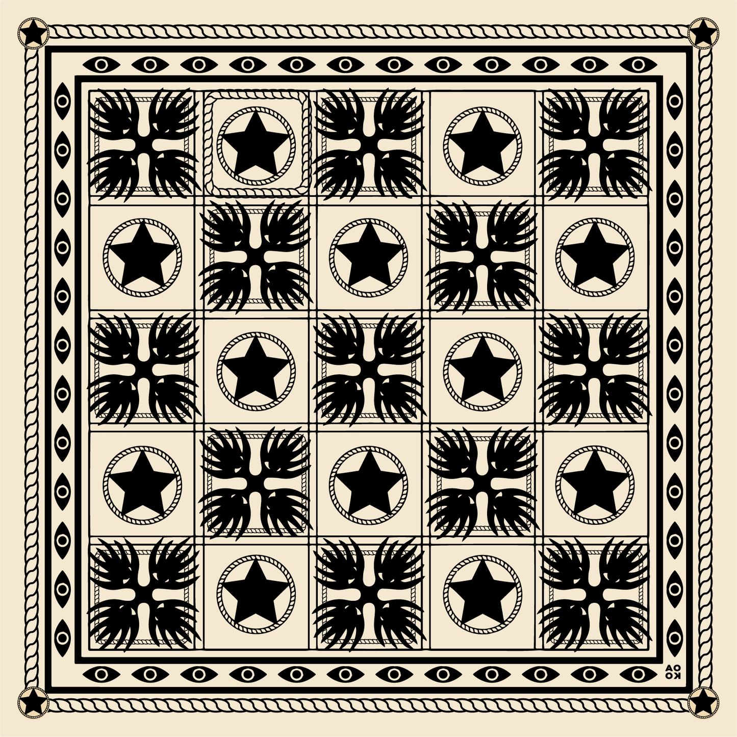 100% Cotton Bandana - Black Star Lines
