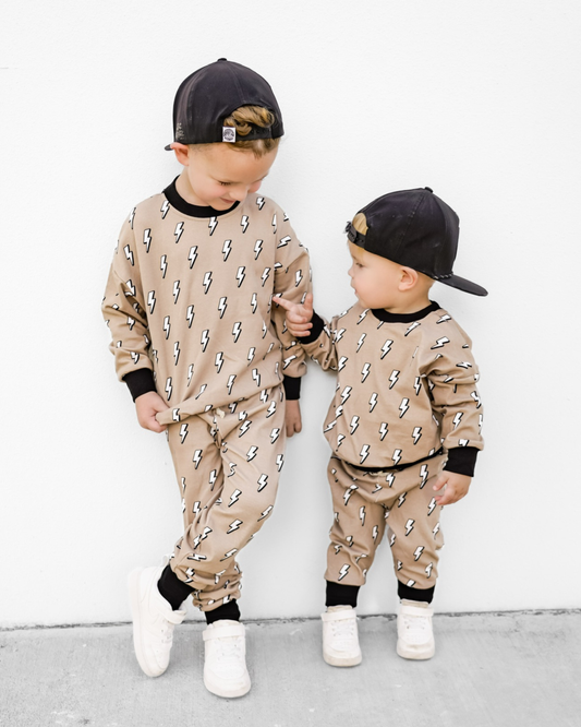 Kids Jogger Set with Lightning Bolts