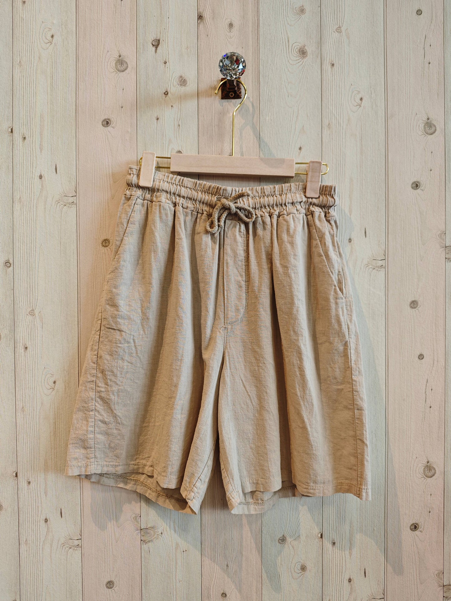Italian Linen Drawstring Bermuda Shorts