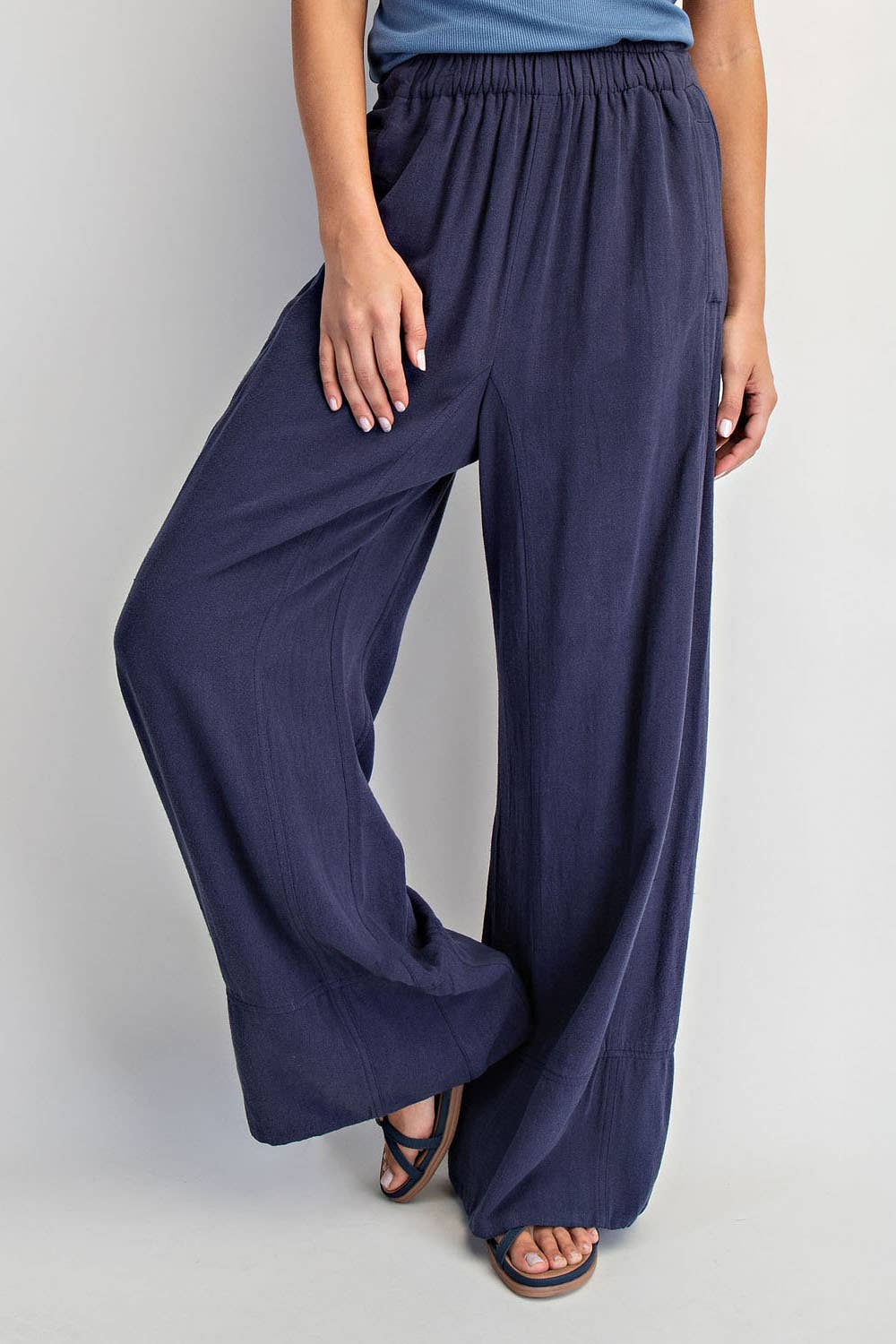 Linen Blend Athleisure Trousers