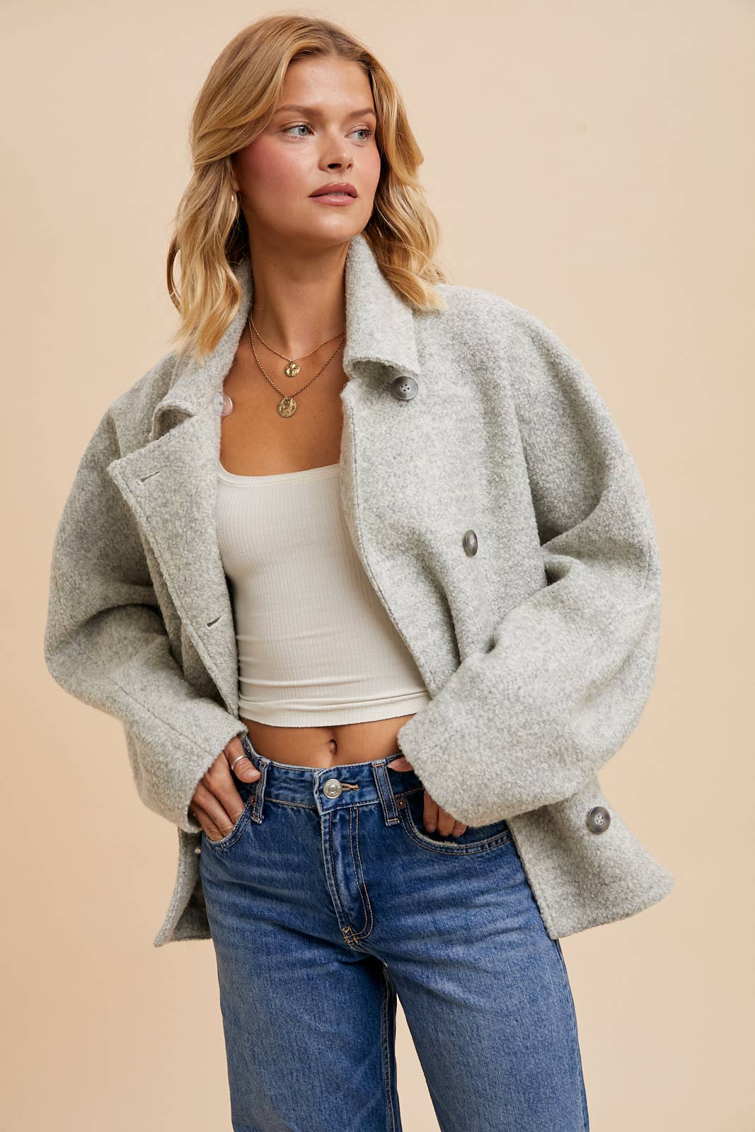 Grey Boucle Jacket